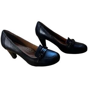 Söfft Black Leather | Heeled Loafers Women’s Comfort Pumps  | Size 8.5